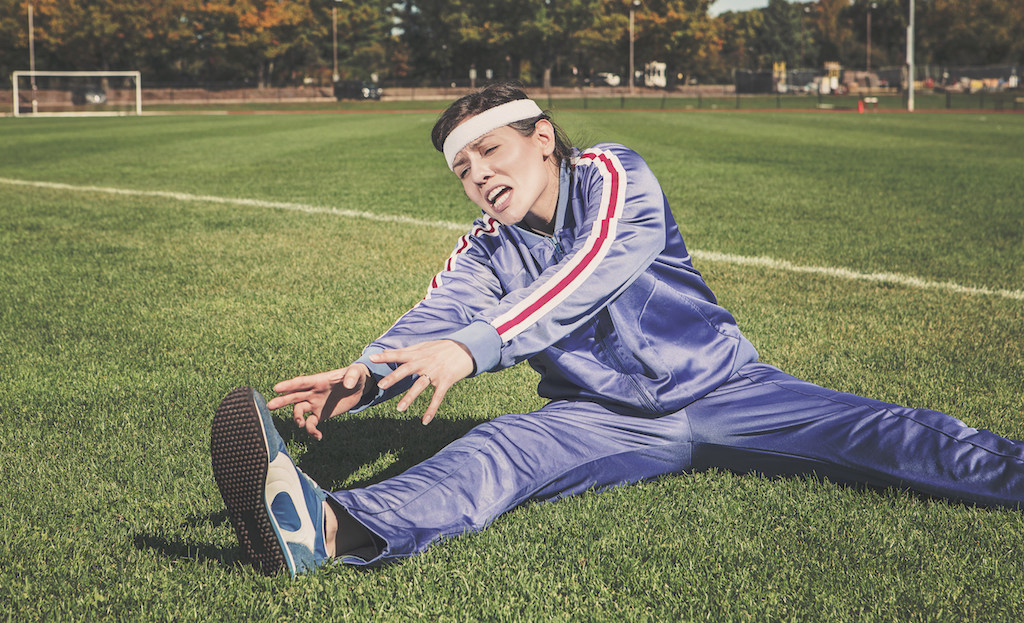 Athlete stretching